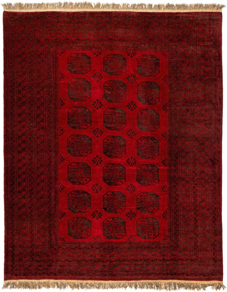 Detail image of 9' 9 x 12' 7 Hand Knotted Afghan Akhche Wool Rug