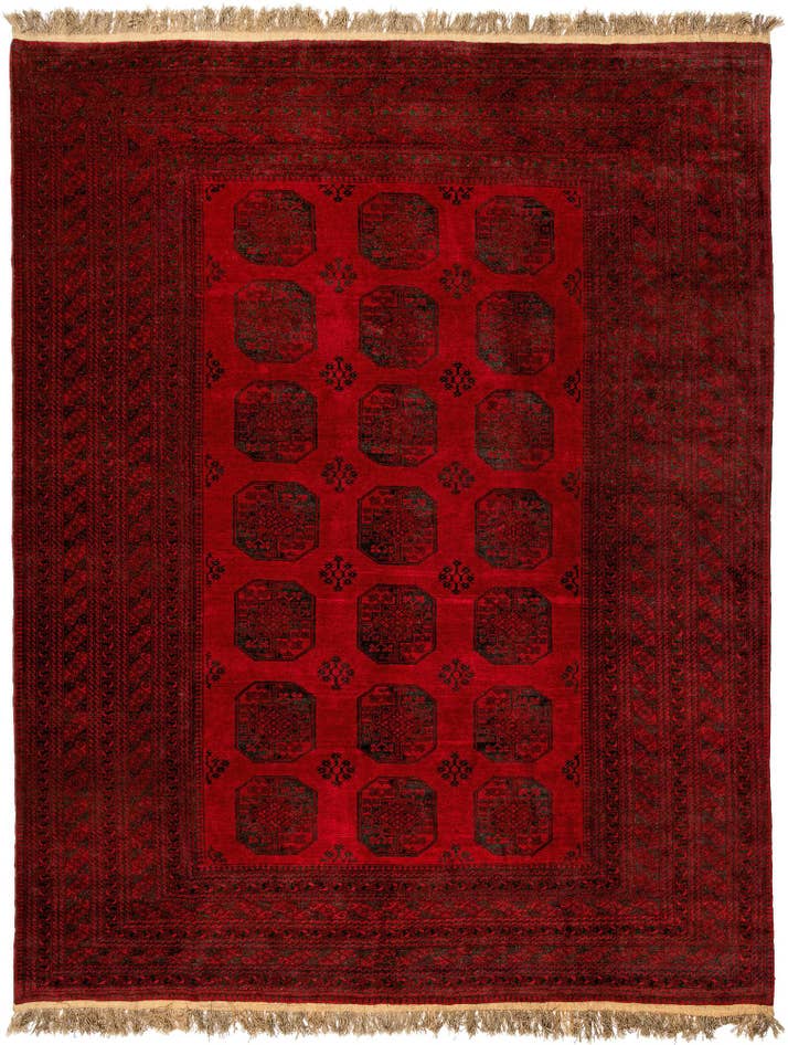 Detail image of 9' 9 x 12' 7 Hand Knotted Afghan Akhche Wool Rug