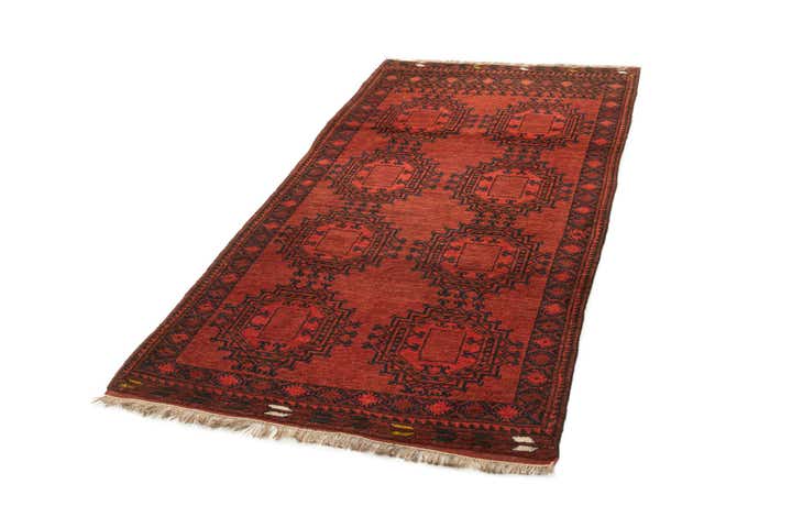 3' 6 x 6' 9 Hand Knotted Afghan Akhche Oriental Wool Rug