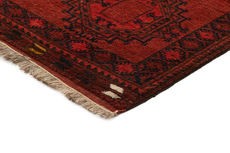 Detail image of 3' 6 x 6' 9 Hand Knotted Afghan Akhche Oriental Wool Rug
