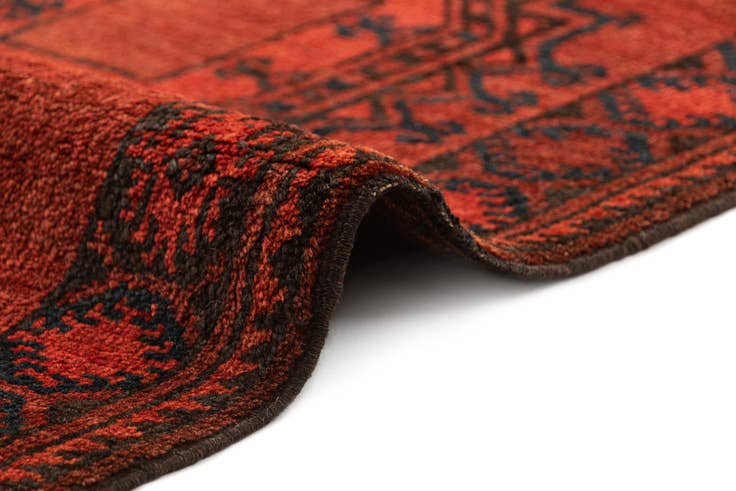 Detail image of 3' 6 x 6' 9 Hand Knotted Afghan Akhche Oriental Wool Rug