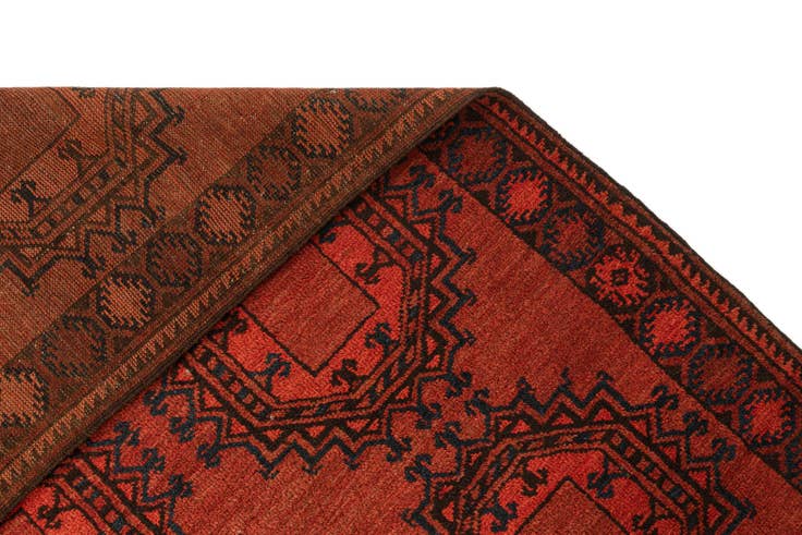Detail image of 3' 6 x 6' 9 Hand Knotted Afghan Akhche Oriental Wool Rug
