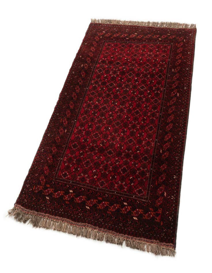 Detail image of 4' 2 x 6' 3  Hand Knotted Afghan Akhche Wool Rug