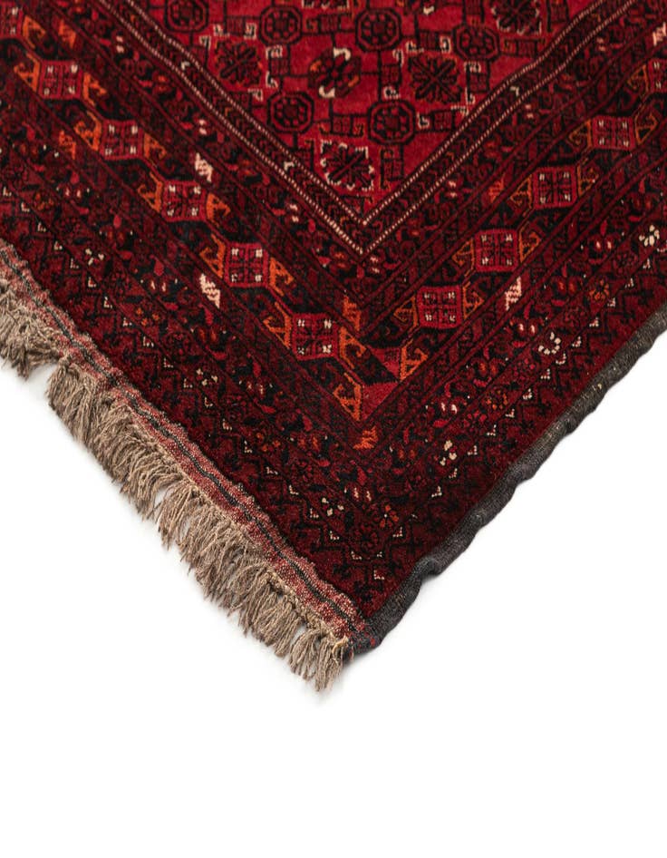 Detail image of 4' 2 x 6' 3  Hand Knotted Afghan Akhche Wool Rug