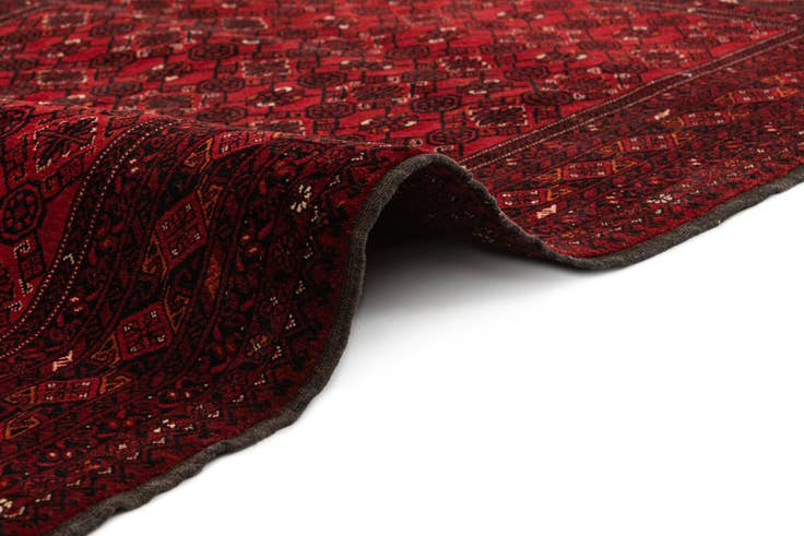 Detail image of 4' 2 x 6' 3 Hand Knotted Afghan Akhche Wool Rug