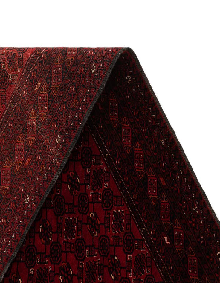 Detail image of 4' 2 x 6' 3  Hand Knotted Afghan Akhche Wool Rug