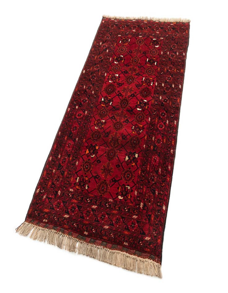 Detail image of 3' 8 x 7'  Hand Knotted Afghan Akhche Wool Rug