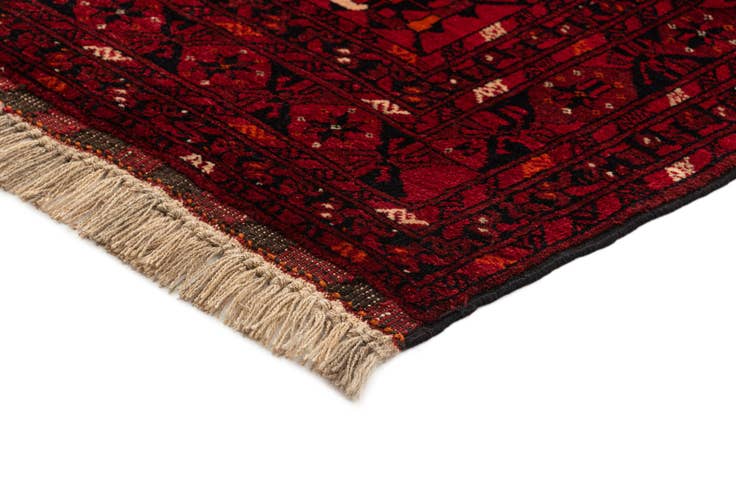 Detail image of 3' 8 x 7' Hand Knotted Afghan Akhche Wool Rug
