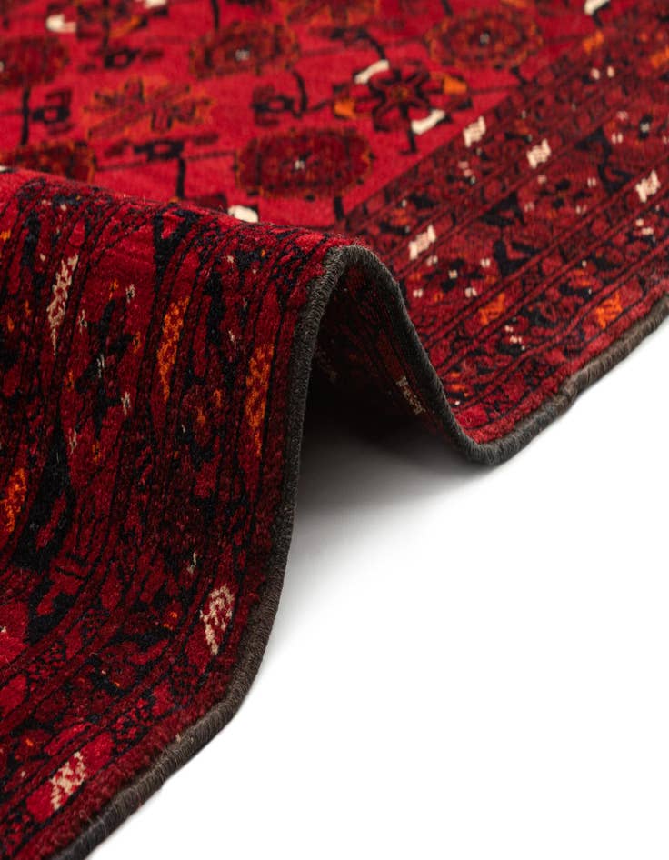 Detail image of 3' 8 x 7'  Hand Knotted Afghan Akhche Wool Rug