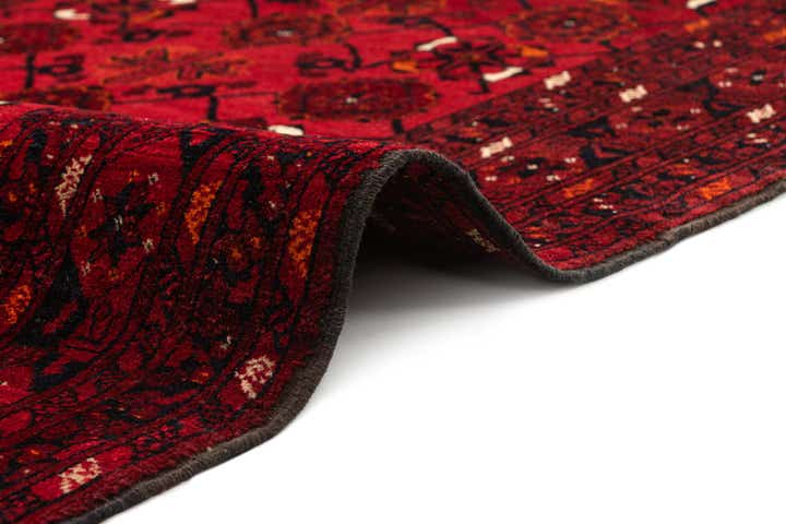 3' 8 x 7' Hand Knotted Afghan Akhche Wool Rug