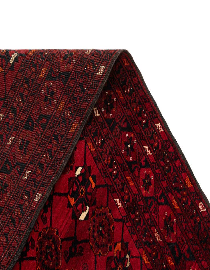 Detail image of 3' 8 x 7'  Hand Knotted Afghan Akhche Wool Rug