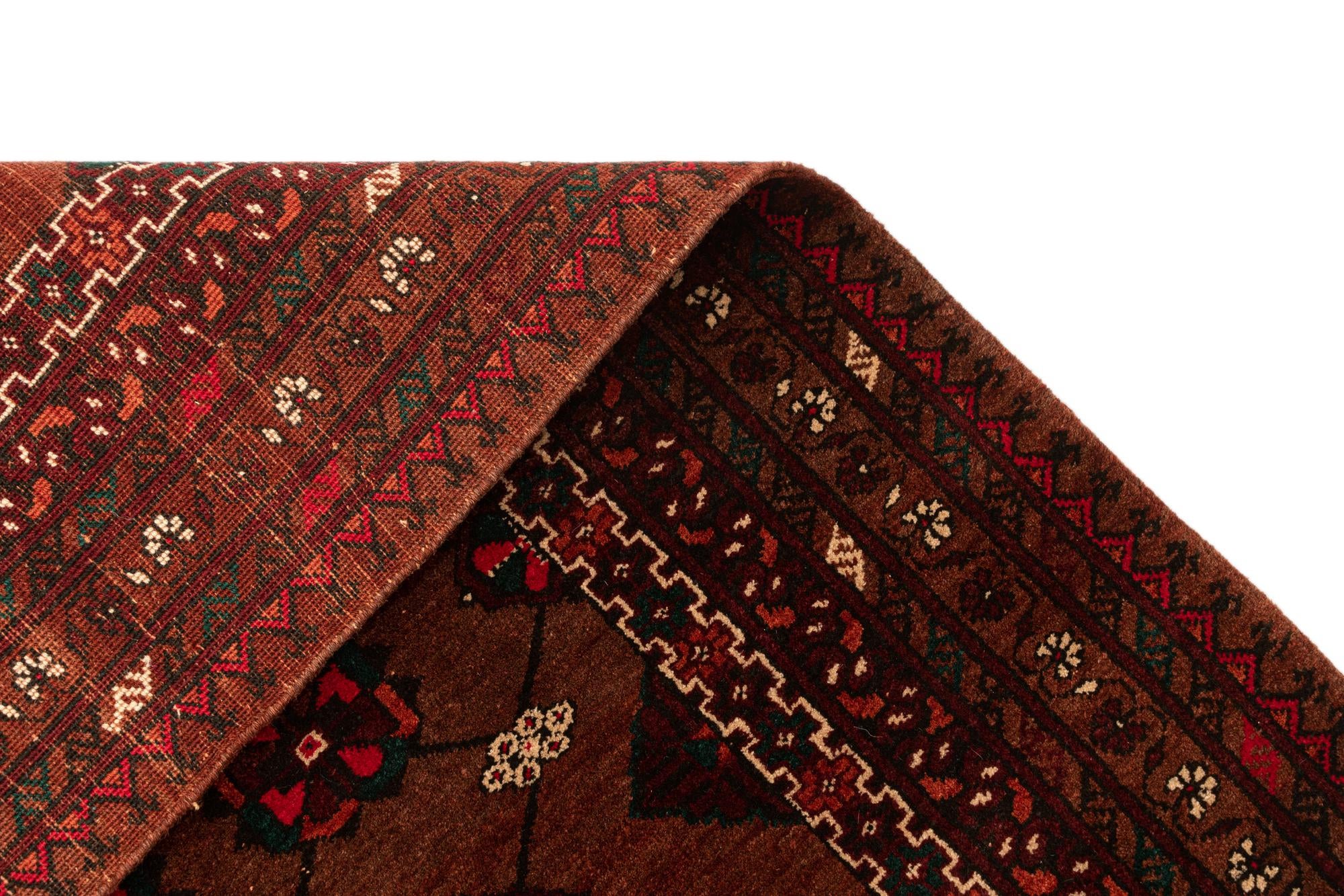 3' 5 x 6' 10 Hand Knotted Afghan Akhche Wool Rug