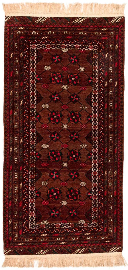Detail image of 3' 5 x 6' 10 Hand Knotted Afghan Akhche Wool Rug