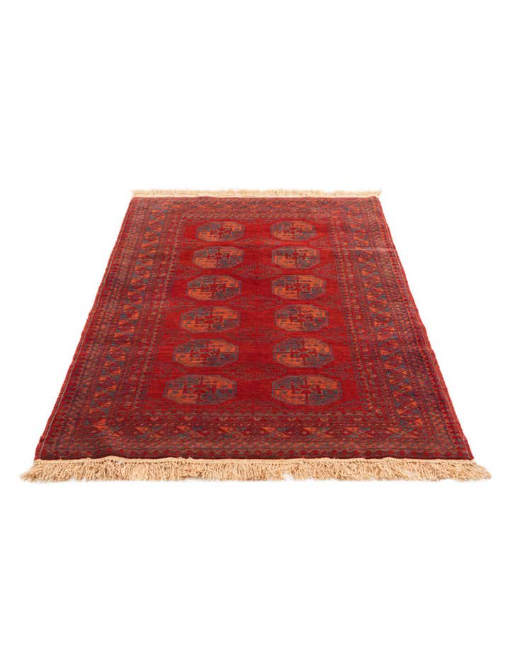 3' 5 x 6' 6 Hand Knotted Afghan Akhche Wool Rug