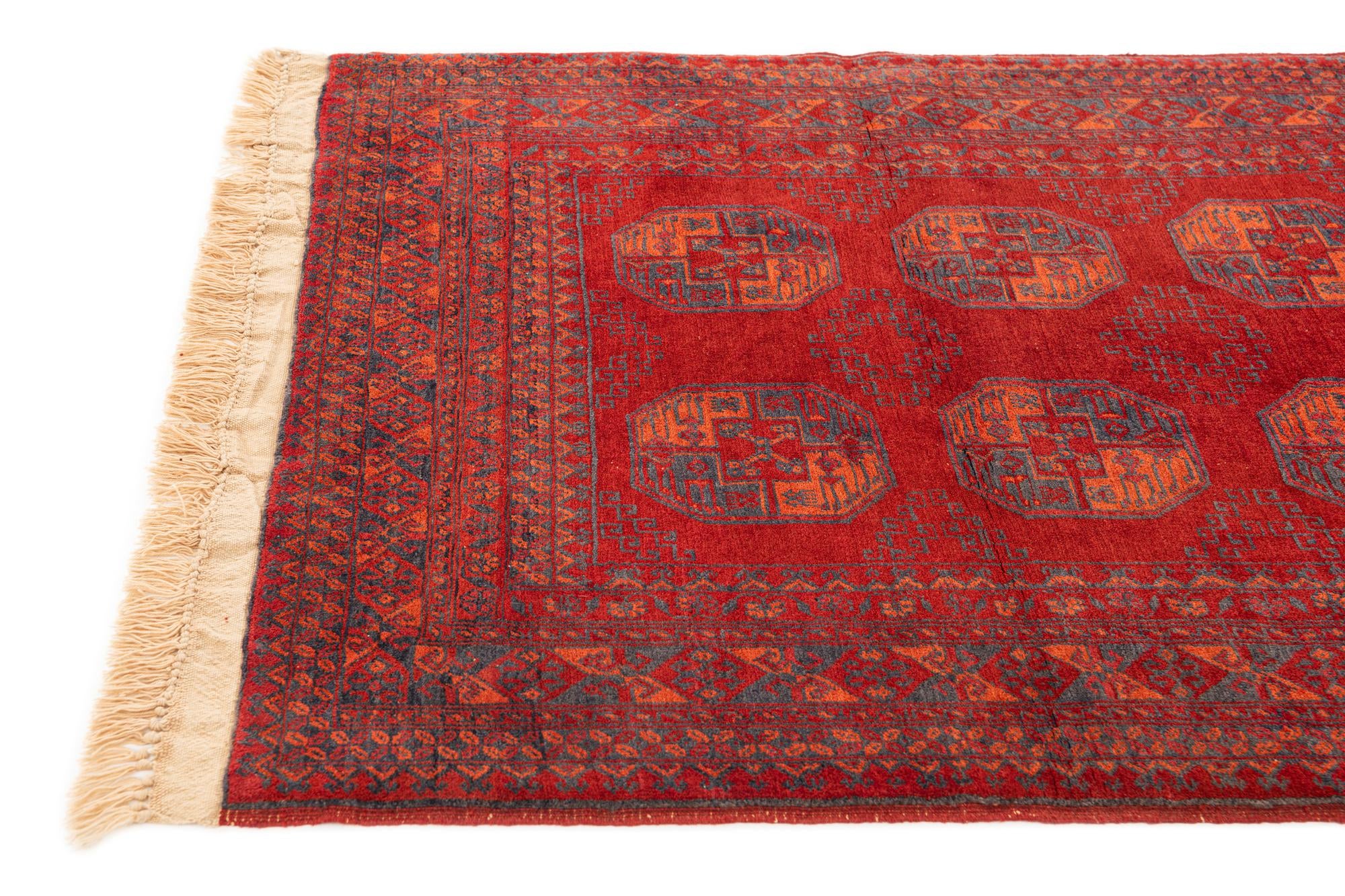 3' 5 x 6' 6 Hand Knotted Afghan Akhche Wool Rug