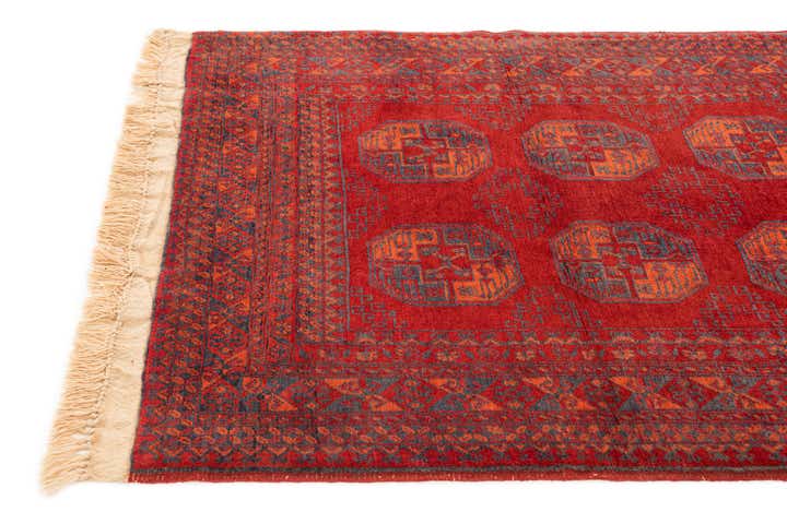 3' 5 x 6' 6 Hand Knotted Afghan Akhche Wool Rug