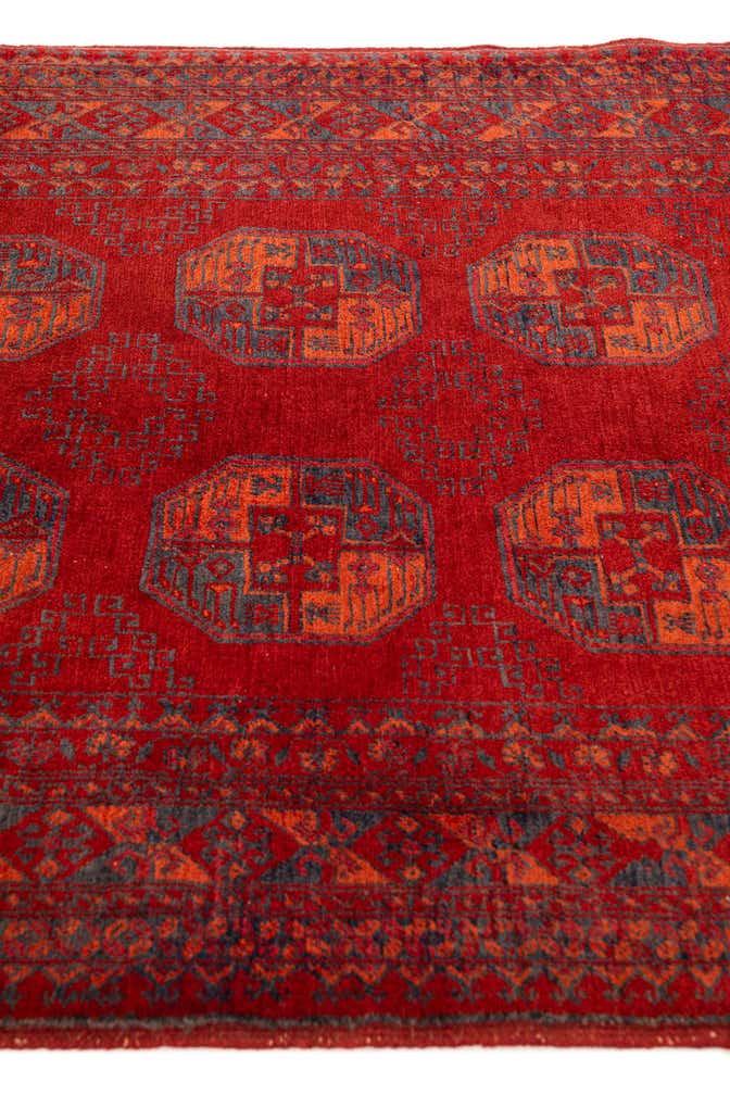 3' 5 x 6' 6 Hand Knotted Afghan Akhche Wool Rug