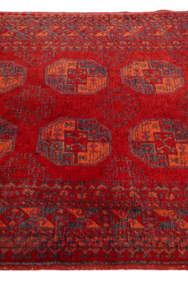Detail image of 3' 5 x 6' 6 Hand Knotted Afghan Akhche Wool Rug