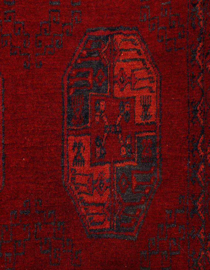 Detail image of 3' 5 x 6' 6  Hand Knotted Afghan Akhche Wool Rug