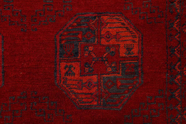 Detail image of 3' 5 x 6' 6 Hand Knotted Afghan Akhche Wool Rug