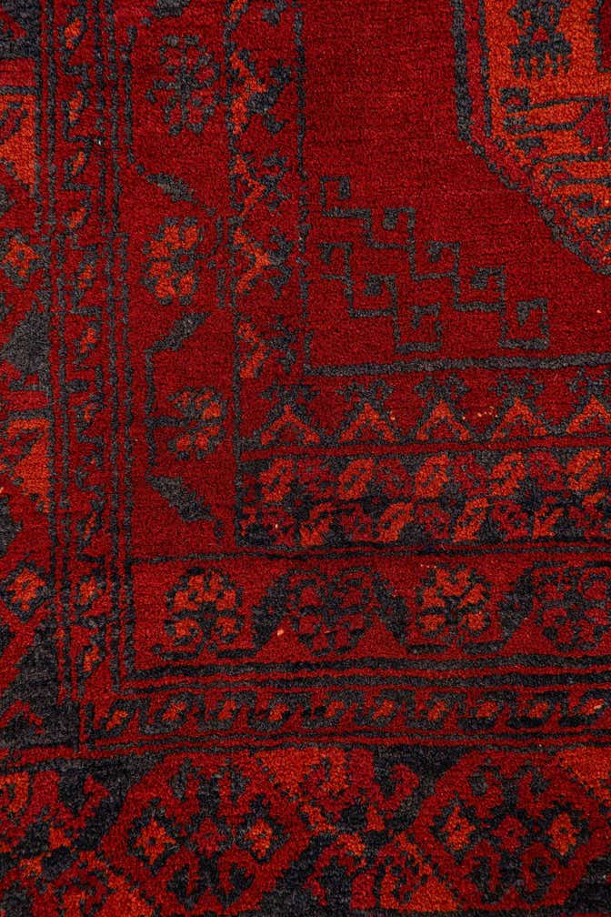 3' 5 x 6' 6 Hand Knotted Afghan Akhche Wool Rug