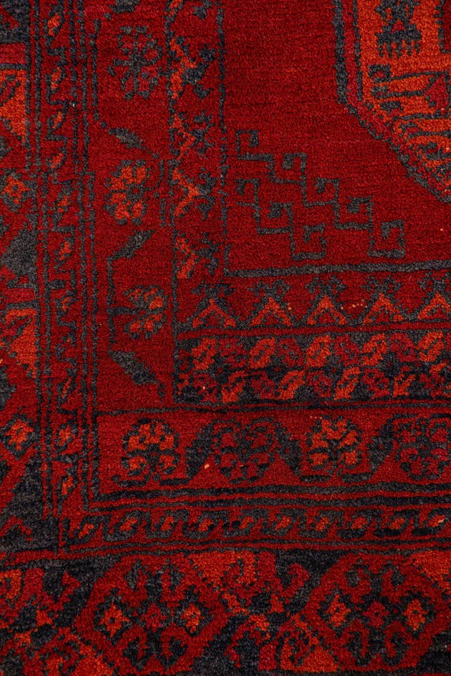 Detail image of 3' 5 x 6' 6 Hand Knotted Afghan Akhche Wool Rug