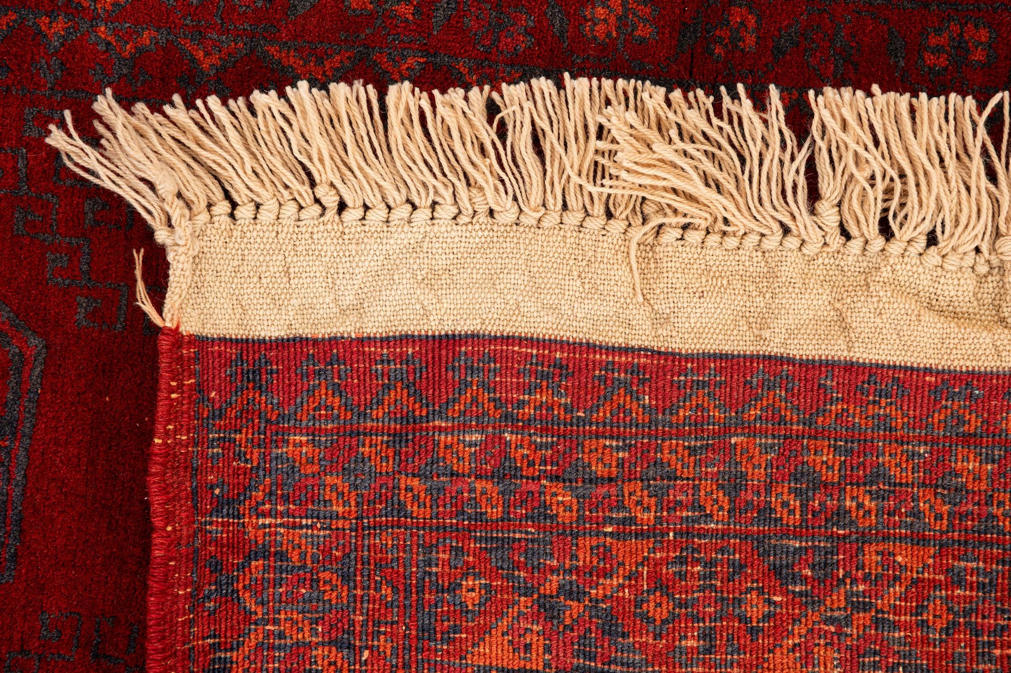 3' 5 x 6' 6 Hand Knotted Afghan Akhche Wool Rug
