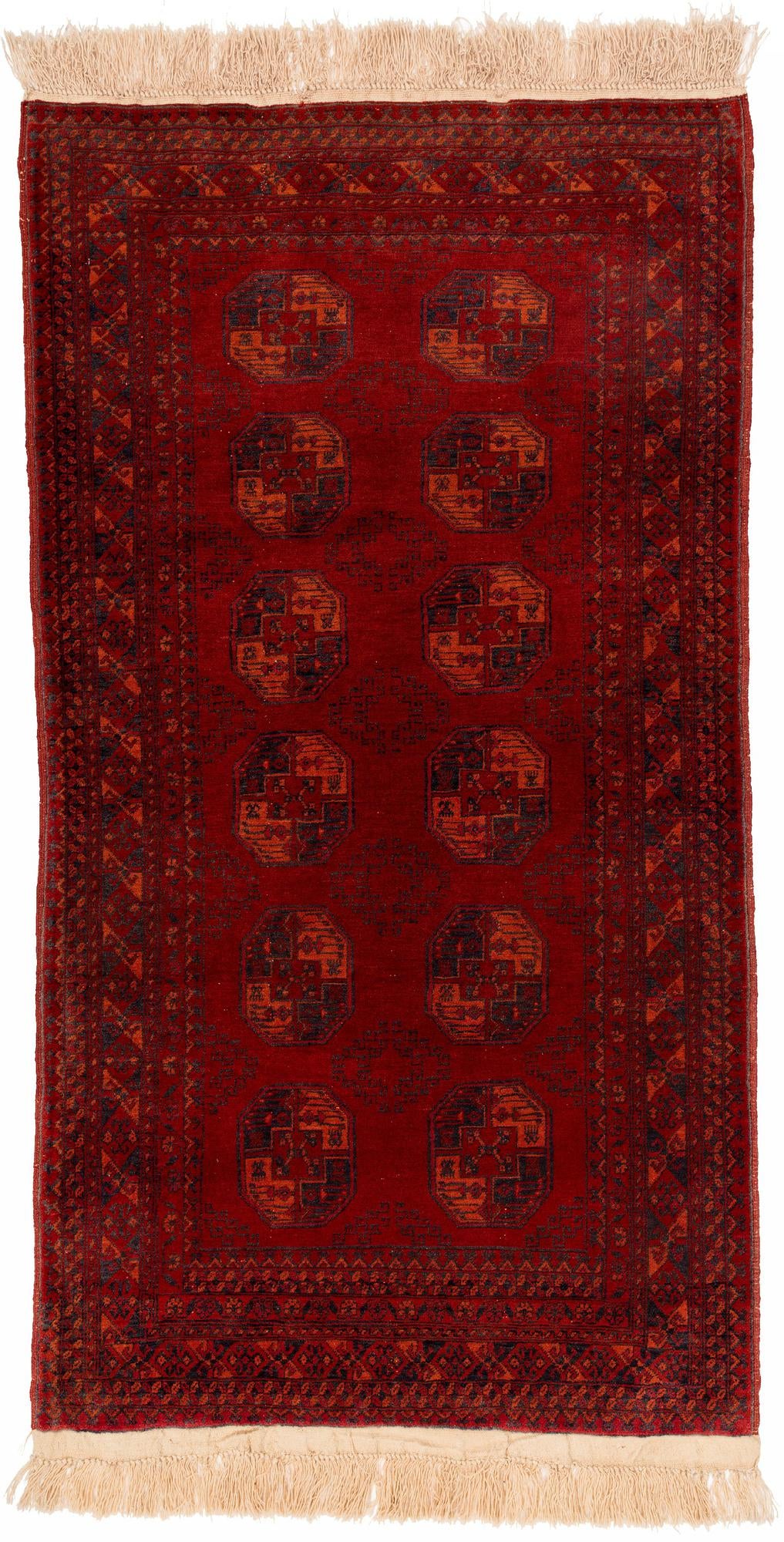 3' 5 x 6' 6 Hand Knotted Afghan Akhche Wool Rug