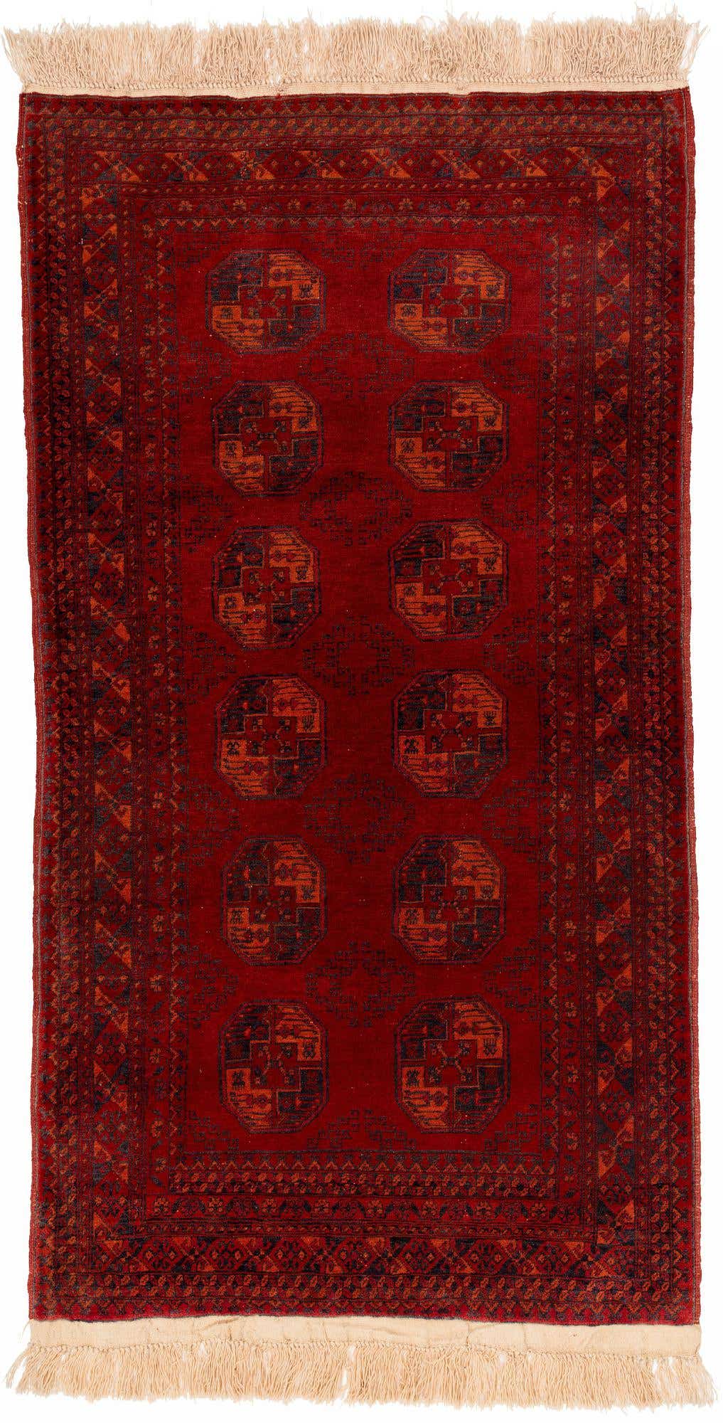 3' 5 x 6' 6 Hand Knotted Afghan Akhche Wool Rug