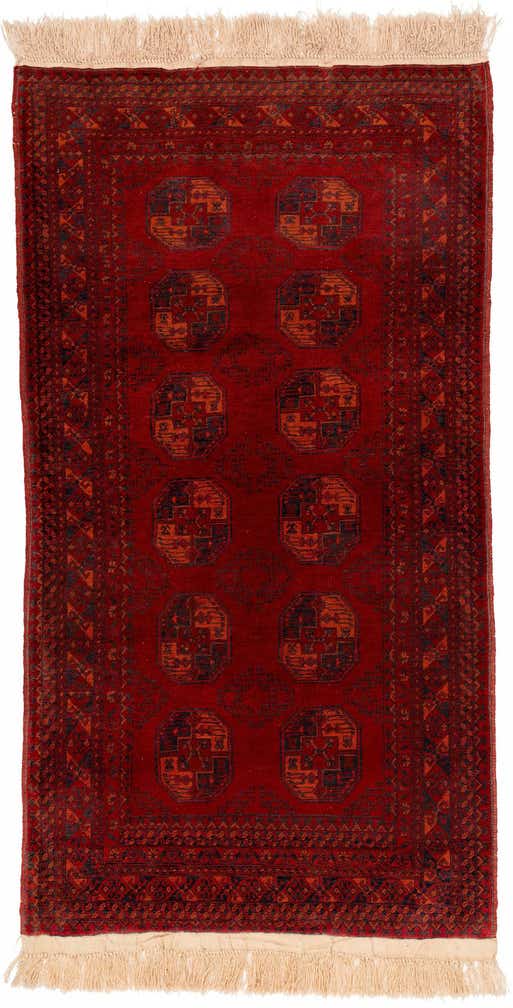 3' 5 x 6' 6 Hand Knotted Afghan Akhche Wool Rug