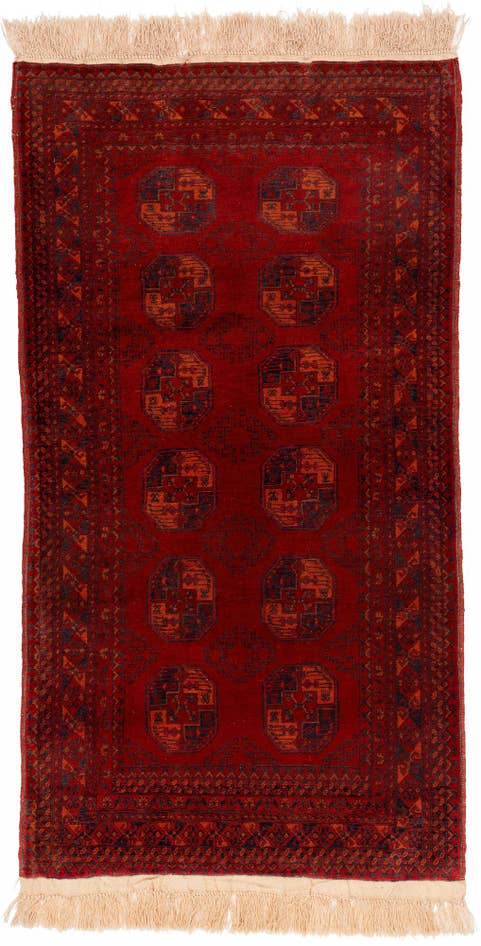 Detail image of 3' 5 x 6' 6 Hand Knotted Afghan Akhche Wool Rug