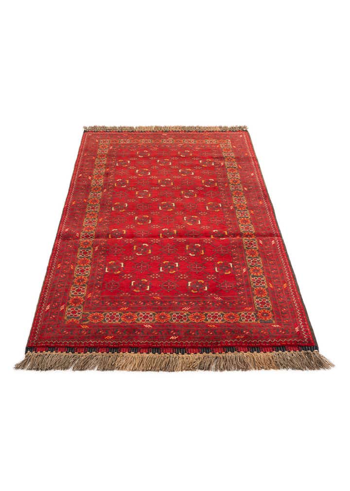 3' 2 x 6' 3 Hand Knotted Afghan Akhche Wool Rug