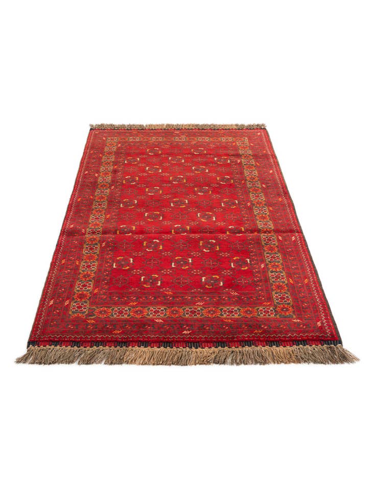 Detail image of 3' 2 x 6' 3 Hand Knotted Afghan Akhche Wool Rug