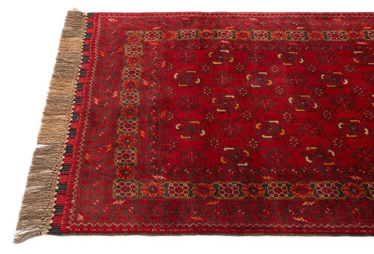Detail image of 3' 2 x 6' 3 Hand Knotted Afghan Akhche Wool Rug