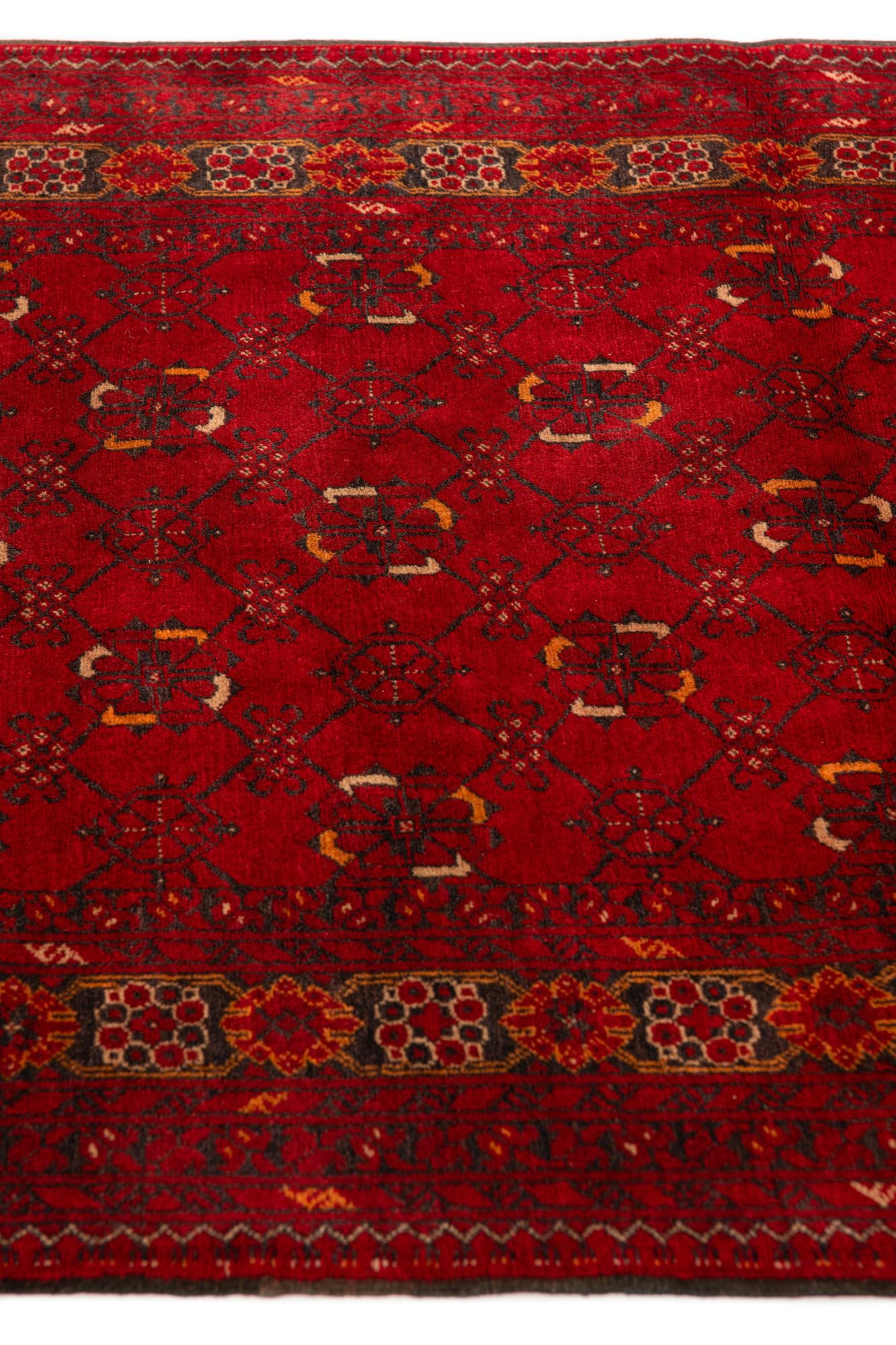 3' 2 x 6' 3 Hand Knotted Afghan Akhche Wool Rug