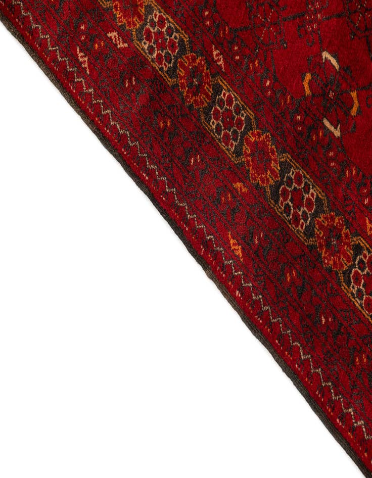 Detail image of 3' 2 x 6' 3  Hand Knotted Afghan Akhche Wool Rug