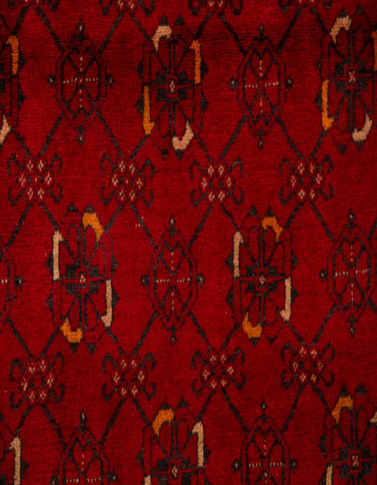 Detail image of 3' 2 x 6' 3 Hand Knotted Afghan Akhche Wool Rug