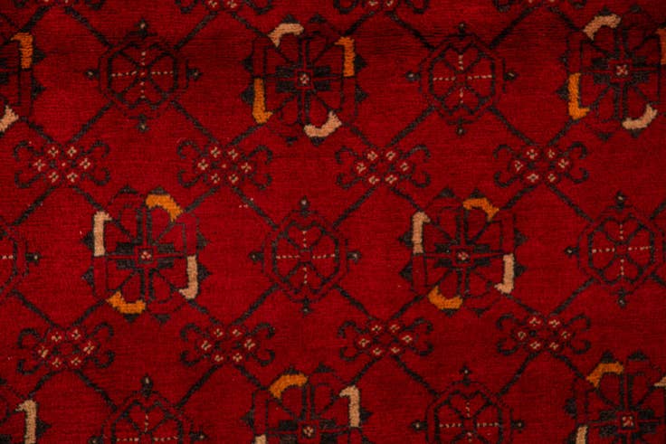 Detail image of 3' 2 x 6' 3 Hand Knotted Afghan Akhche Wool Rug