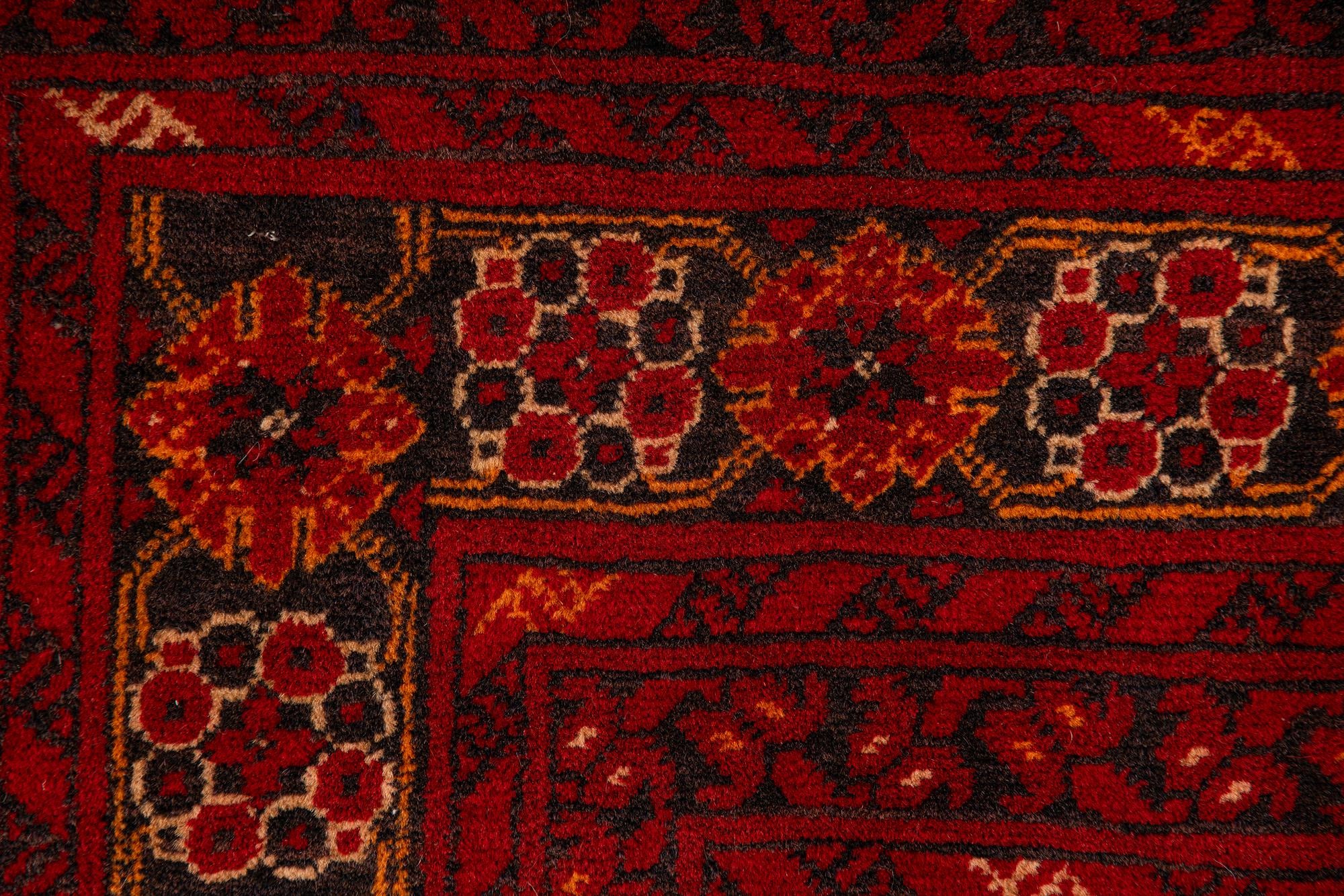 3' 2 x 6' 3 Hand Knotted Afghan Akhche Wool Rug