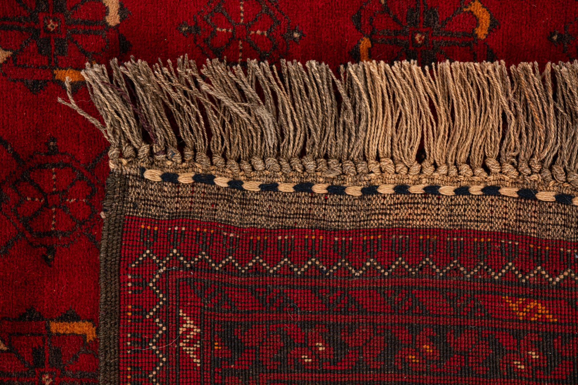 3' 2 x 6' 3 Hand Knotted Afghan Akhche Wool Rug