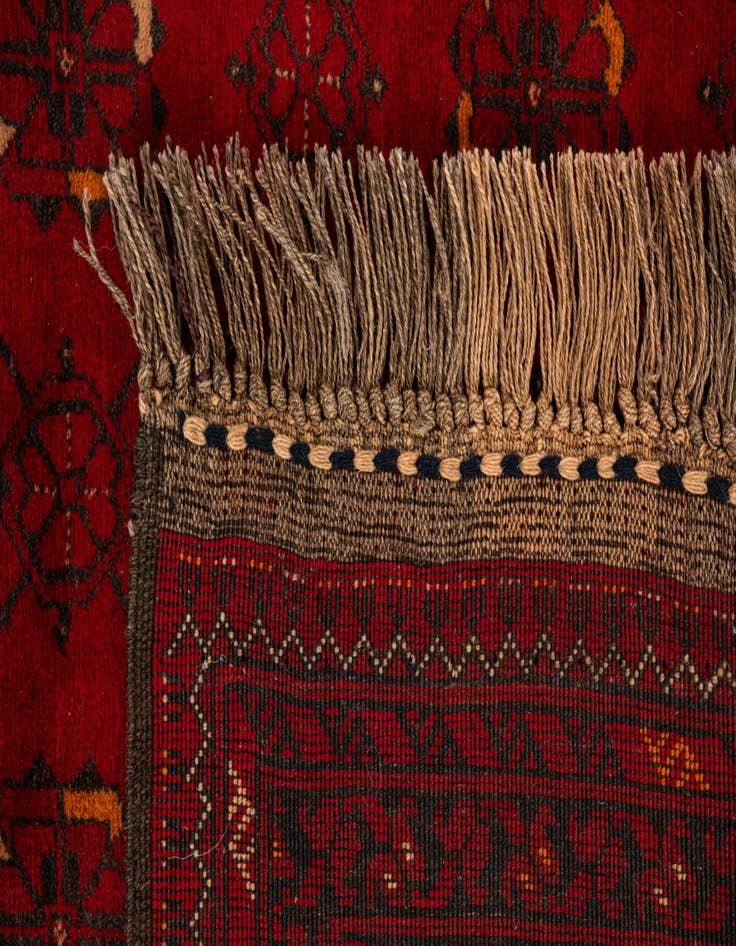 Detail image of 3' 2 x 6' 3  Hand Knotted Afghan Akhche Wool Rug