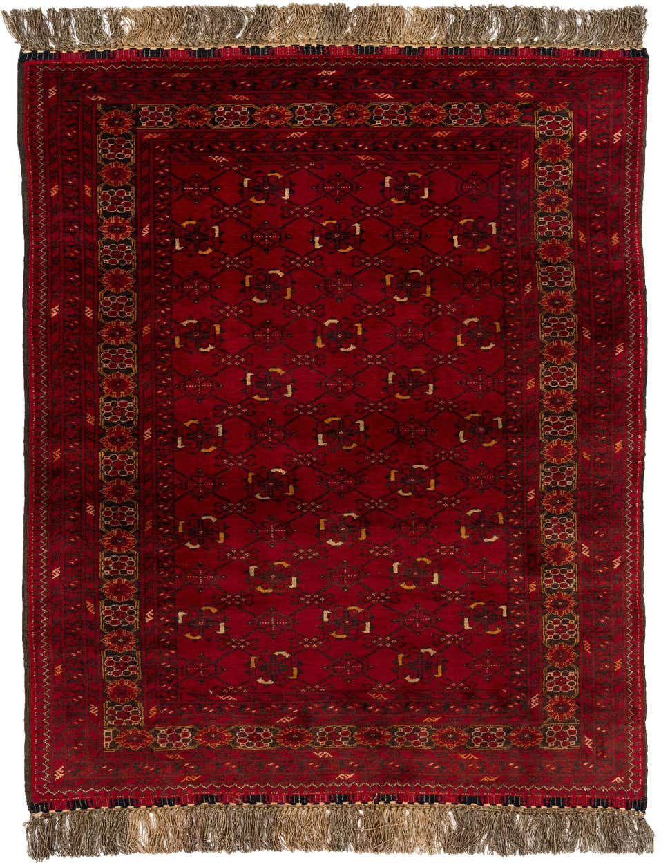 3' 2 x 6' 3 Hand Knotted Afghan Akhche Wool Rug