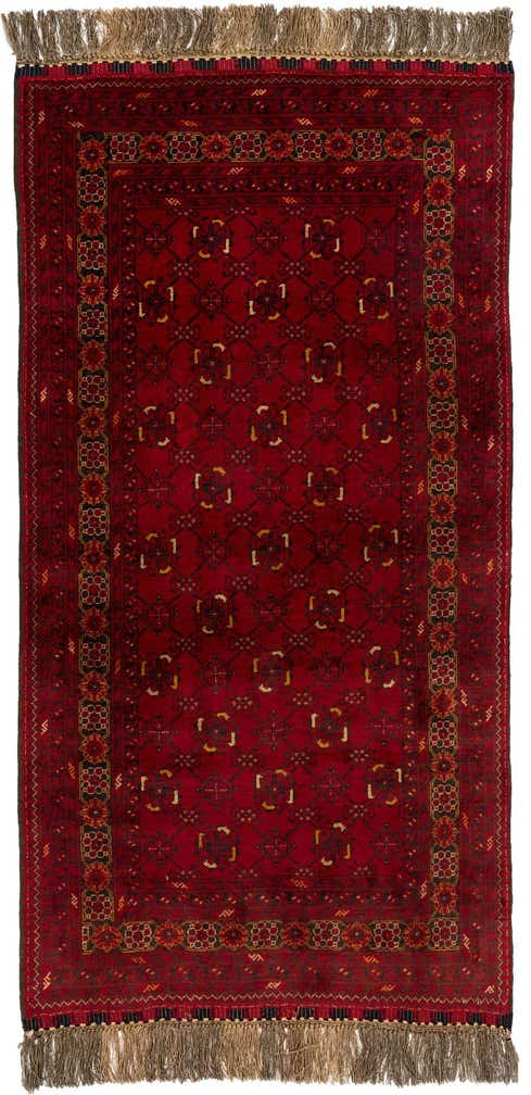 3' 2 x 6' 3 Hand Knotted Afghan Akhche Wool Rug