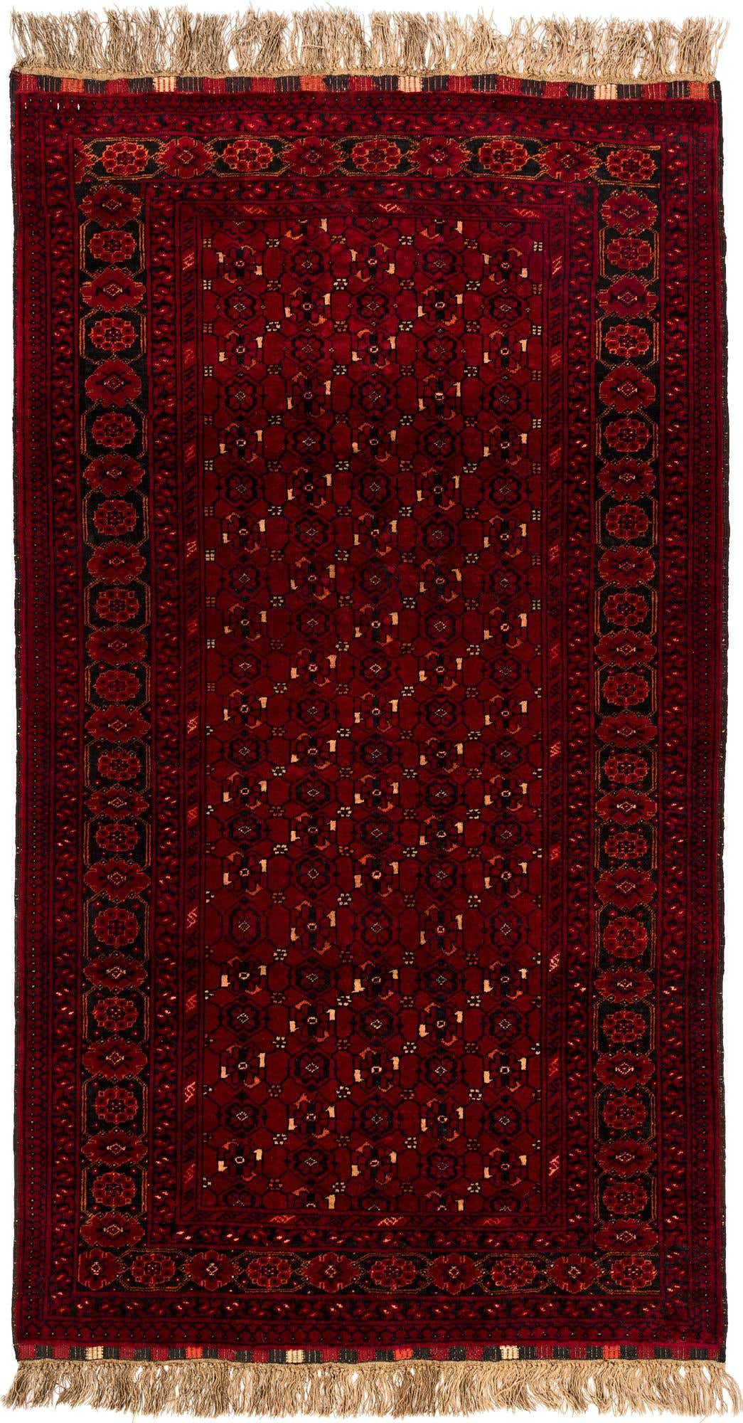 3' 5 x 6' 2 Hand Knotted Afghan Akhche Wool Rug
