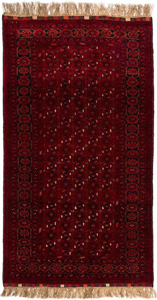 3' 5 x 6' 2 Hand Knotted Afghan Akhche Wool Rug