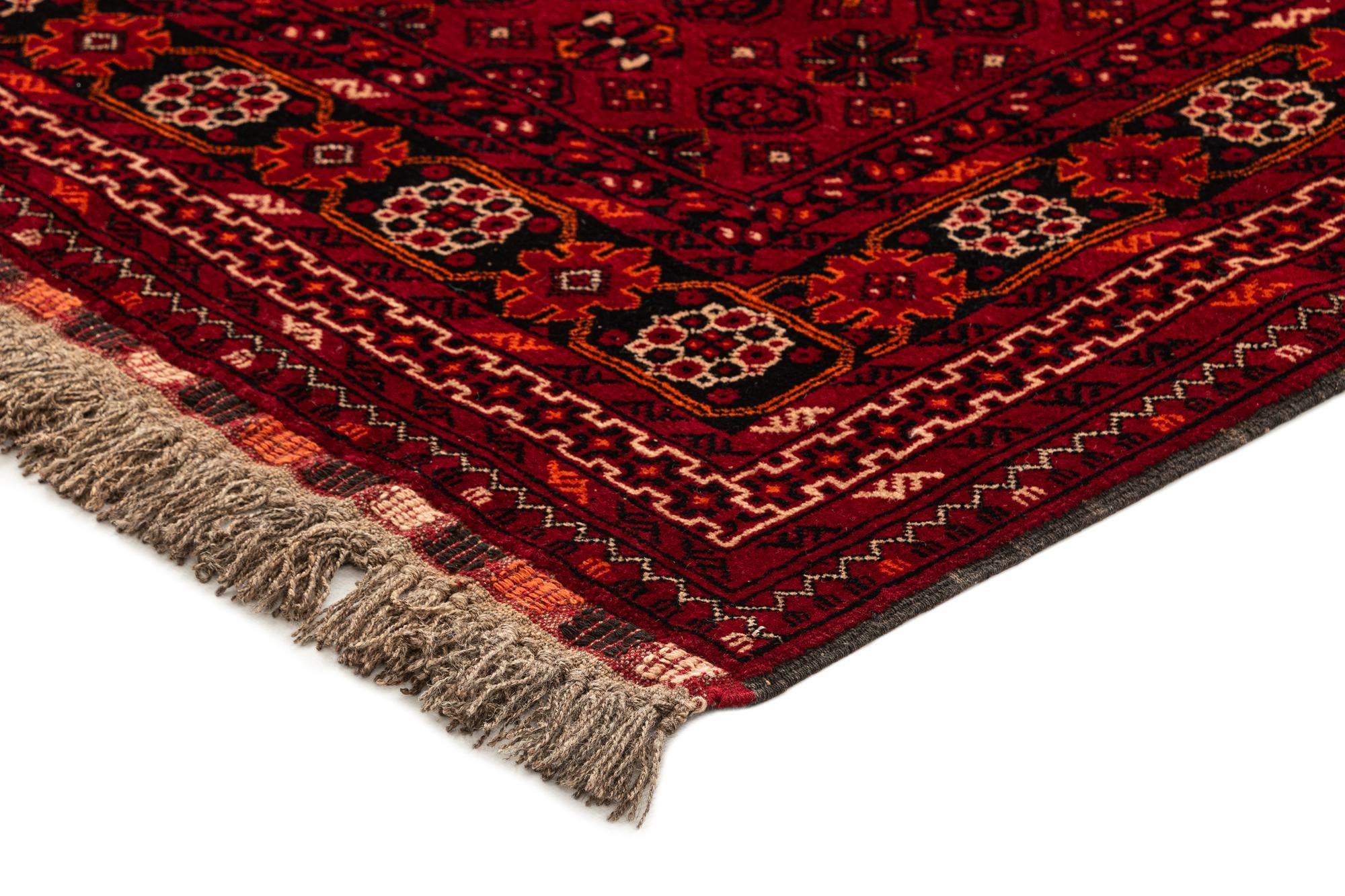4' 1 x 6' 9 Hand Knotted Afghan Akhche Wool Rug