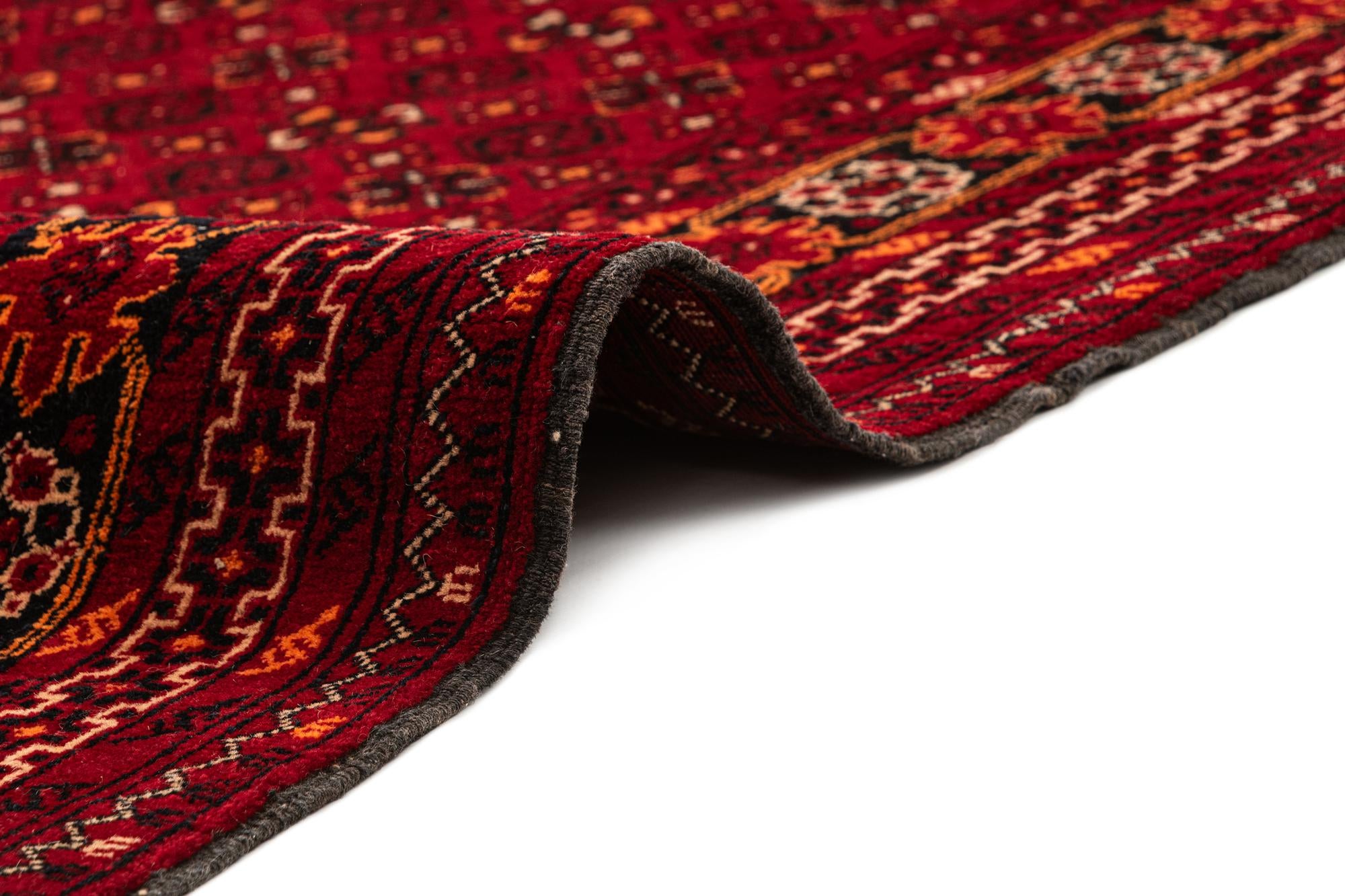 4' 1 x 6' 9 Hand Knotted Afghan Akhche Wool Rug