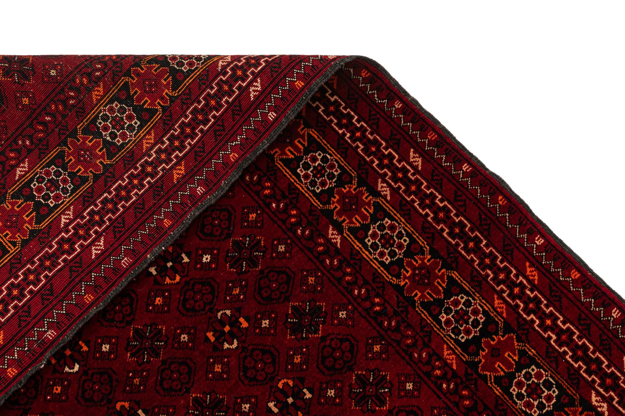 4' 1 x 6' 9 Hand Knotted Afghan Akhche Wool Rug