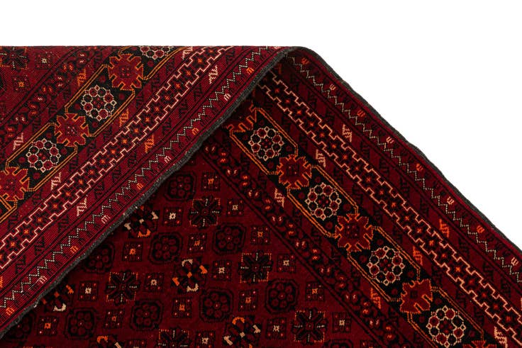 Detail image of 4' 1 x 6' 9 Hand Knotted Afghan Akhche Wool Rug
