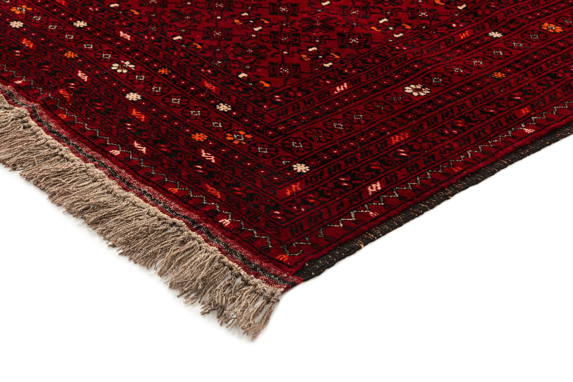 4' 3 x 6' 6 Hand Knotted Afghan Akhche Oriental Wool Rug